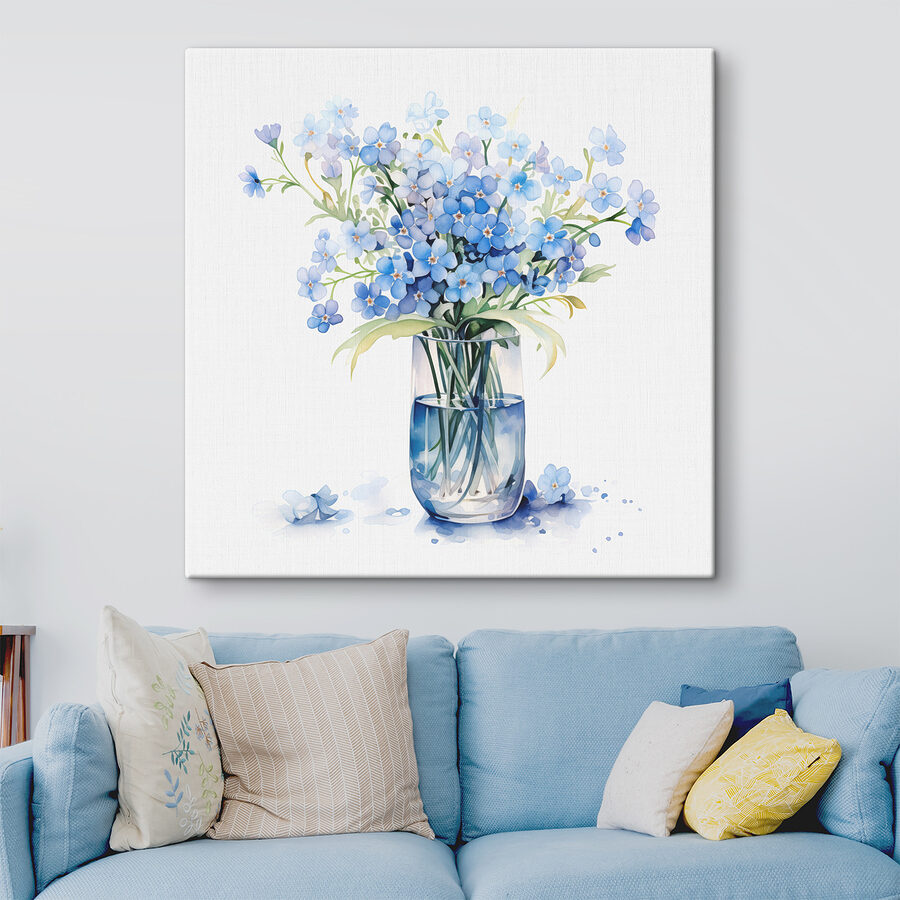 Aquarel van een vaas met bloemen