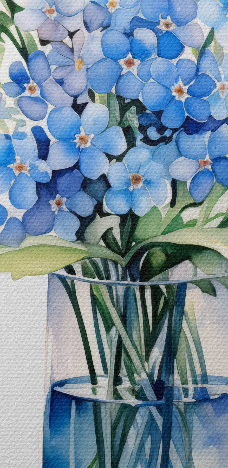 Aquarel van een vaas met bloemen