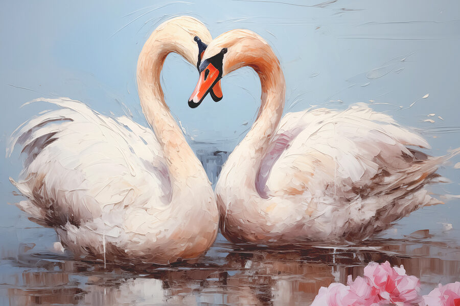 Twee zwanen in het water