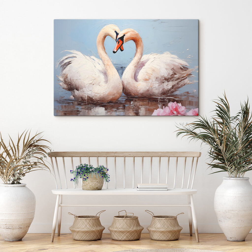 Two swans in the water