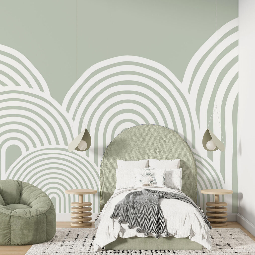 White and gray background with curved lines