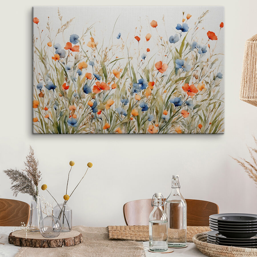 Schilderen van bloemen en gras Schilderen van bloemen en gras