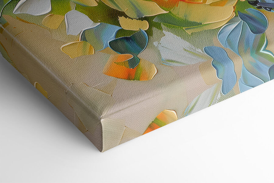 Schilderij van bloemen op een doek