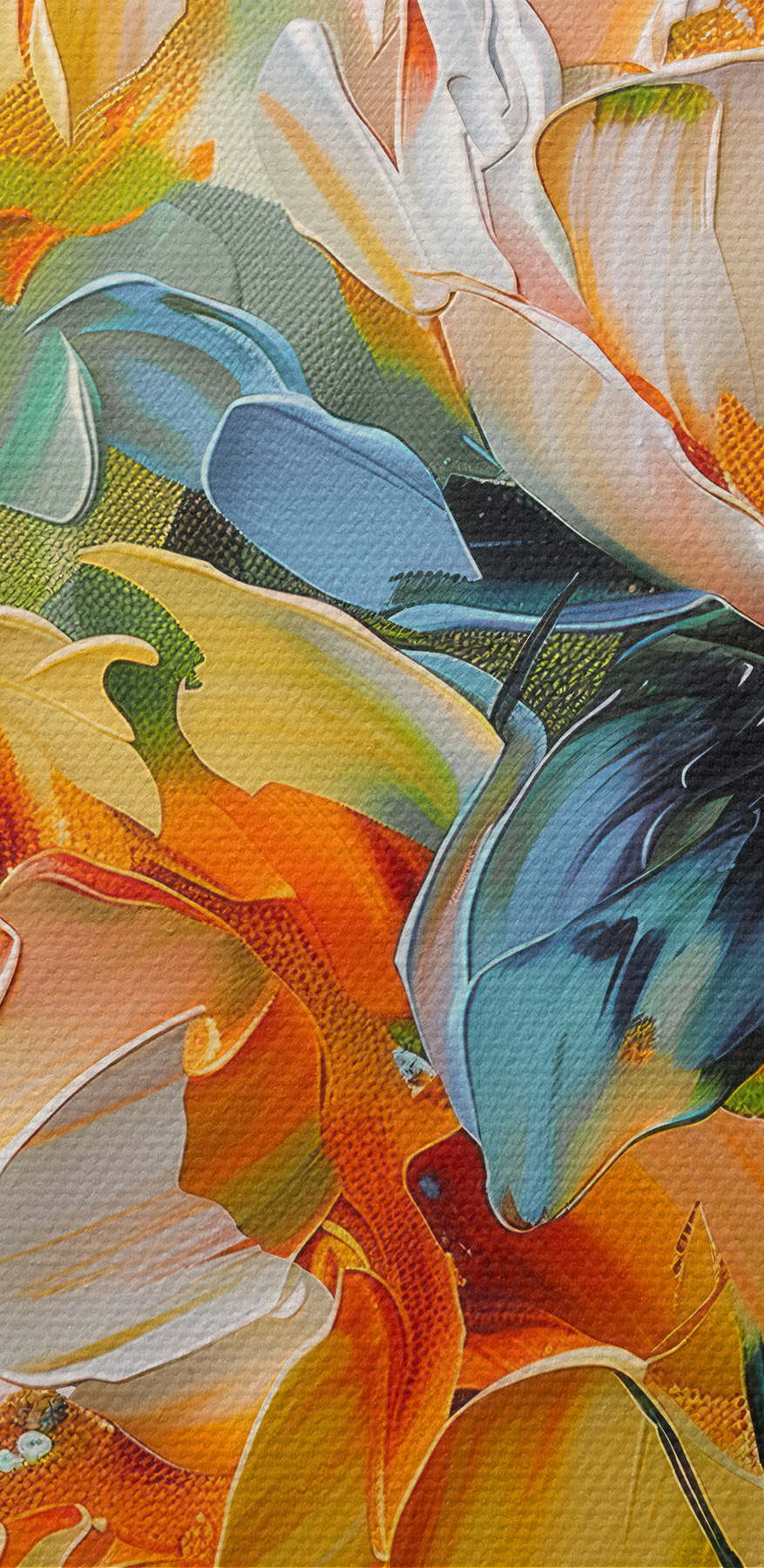 Schilderij van bloemen op een doek