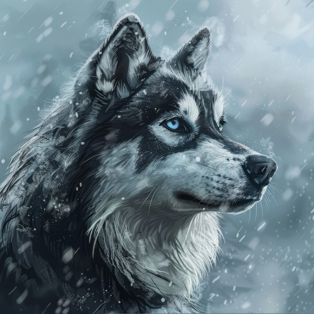 Dog in the snow