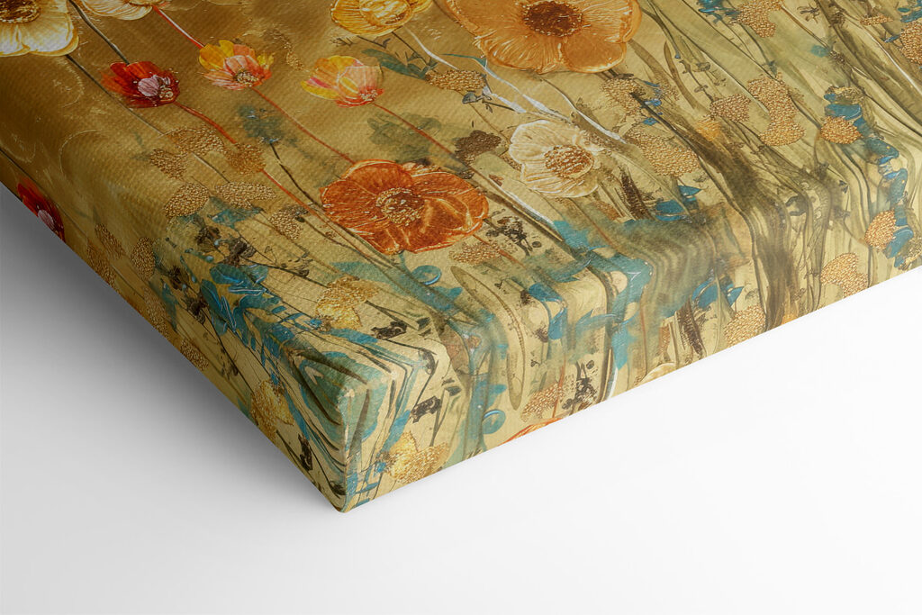 Painting of flowers on a wall Painting of flowers on a wall