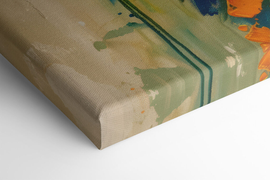 Painting of flowers on a canvas