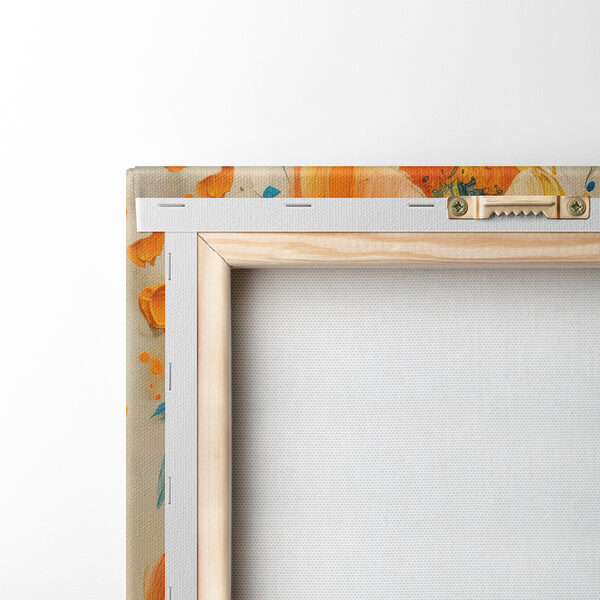 Painting of flowers on a canvas