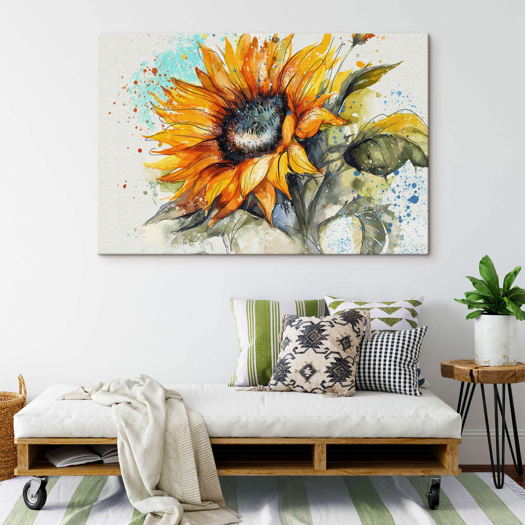 Painting of a sunflower