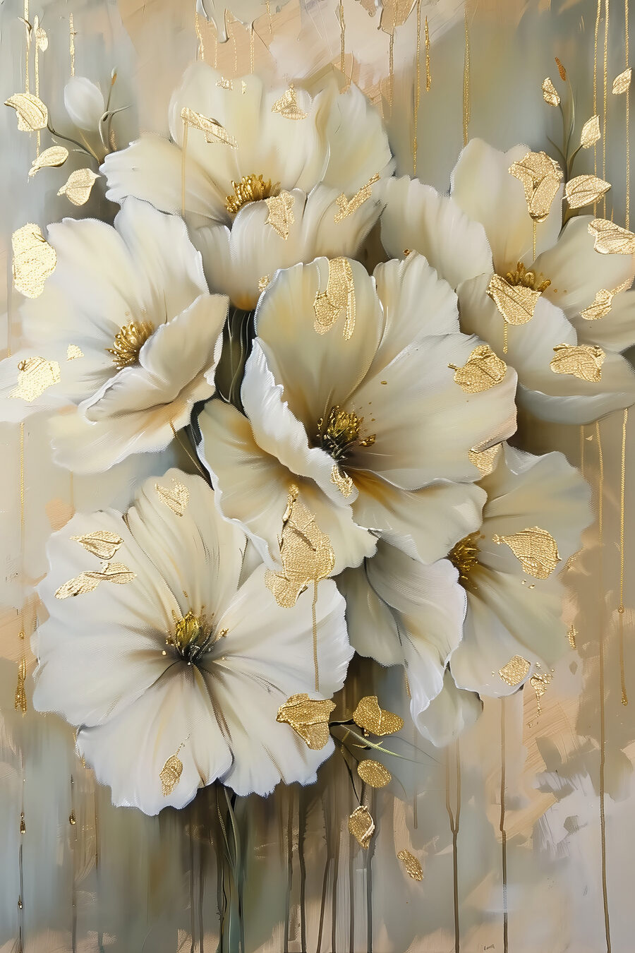 Elegante bloemen met metallic details.