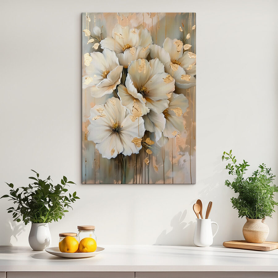 Elegante bloemen met metallic details.