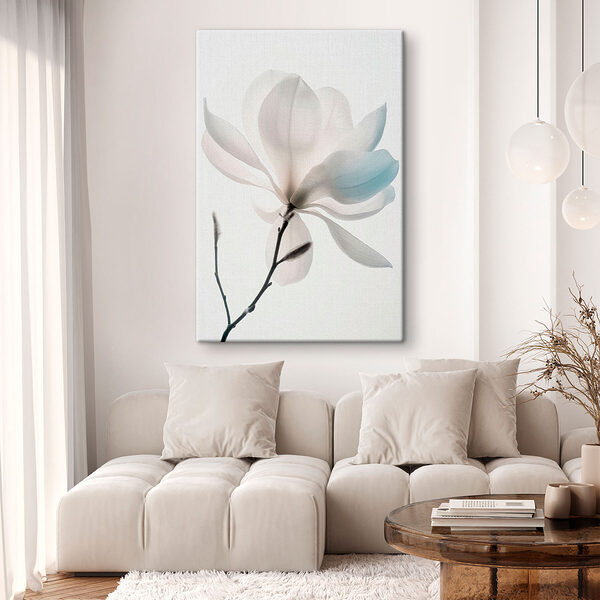Witte bloem met bladeren Witte bloem met bladeren