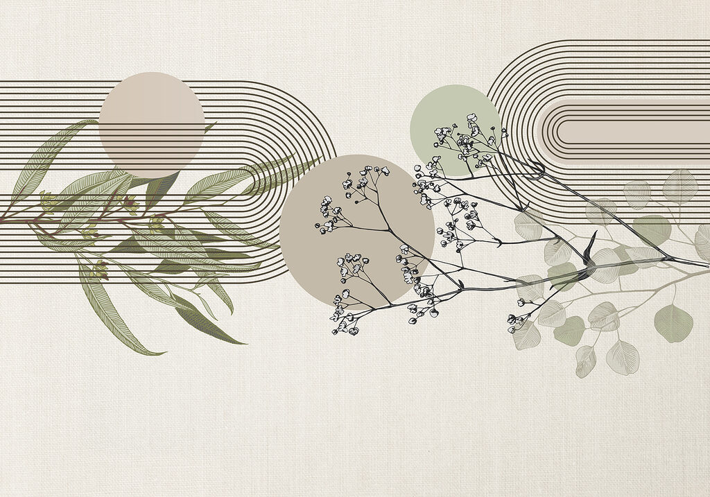 Botanisch ontwerp met abstracte elementen. Botanisch ontwerp met abstracte elementen.