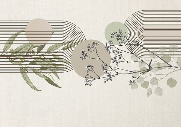 Botanisch ontwerp met abstracte elementen. Botanisch ontwerp met abstracte elementen.
