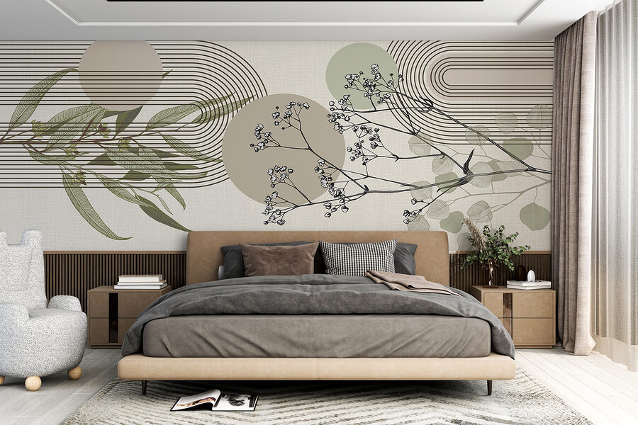 Botanisch ontwerp met abstracte elementen. Botanisch ontwerp met abstracte elementen.