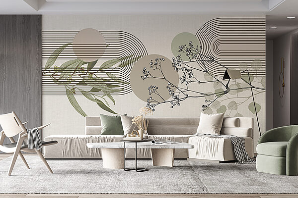 Botanisch ontwerp met abstracte elementen. Botanisch ontwerp met abstracte elementen.