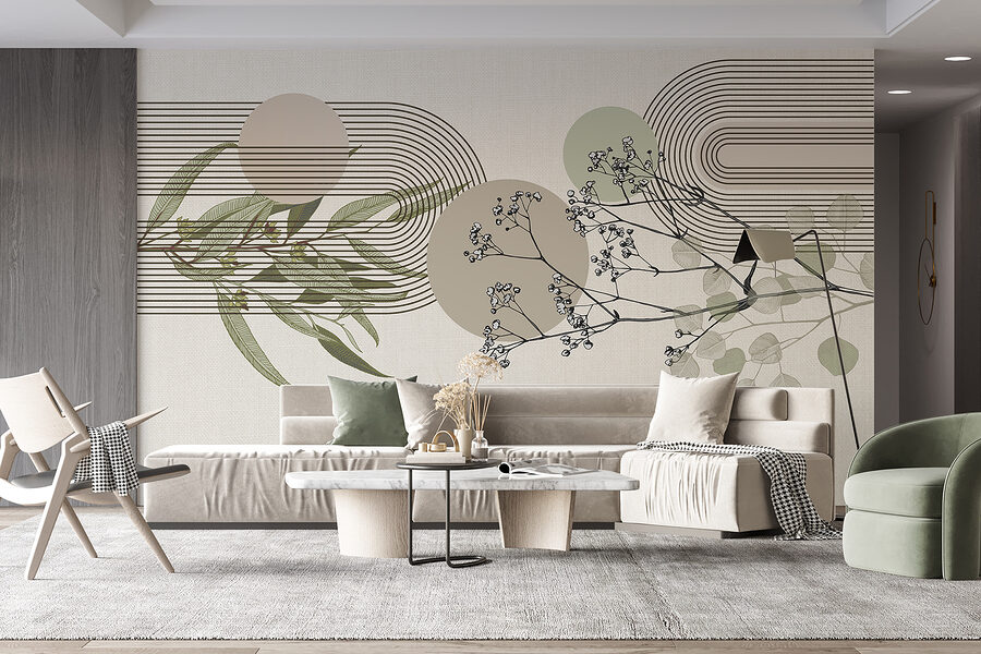 Botanisch ontwerp met abstracte elementen. Botanisch ontwerp met abstracte elementen.