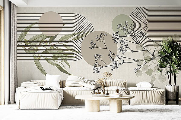 Botanisch ontwerp met abstracte elementen. Botanisch ontwerp met abstracte elementen.