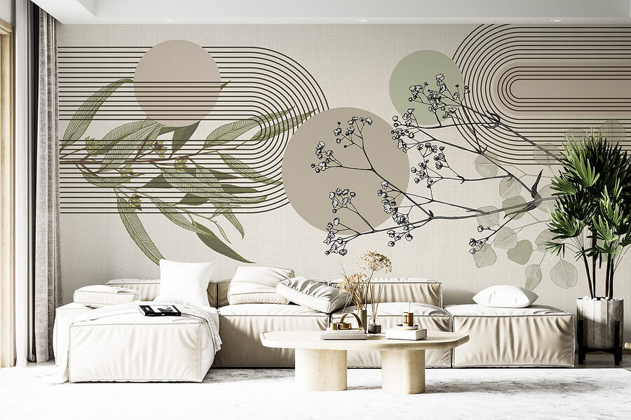 Botanisch ontwerp met abstracte elementen. Botanisch ontwerp met abstracte elementen.