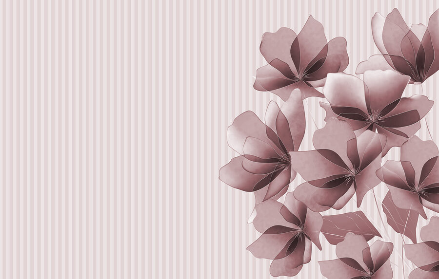 Groep bloemen op een gestreepte achtergrond