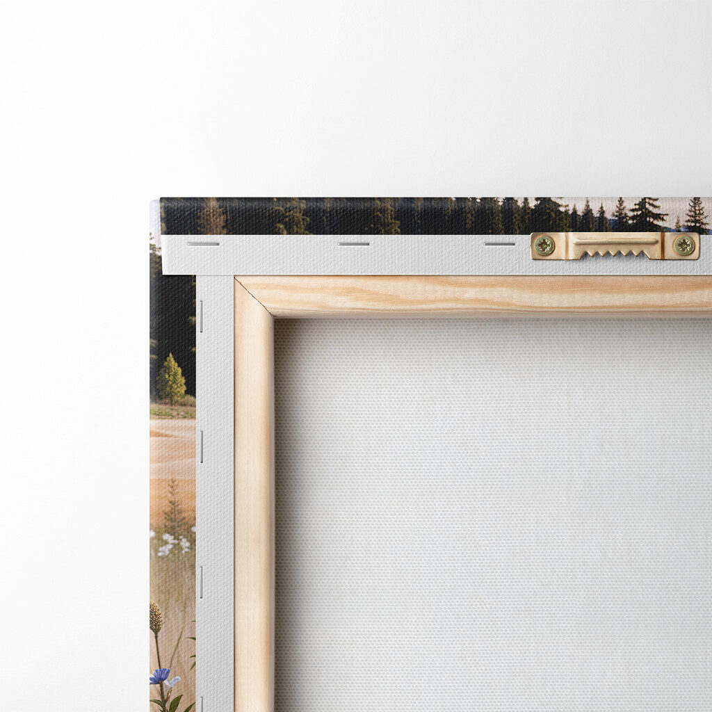 Field of flowers with trees in the background