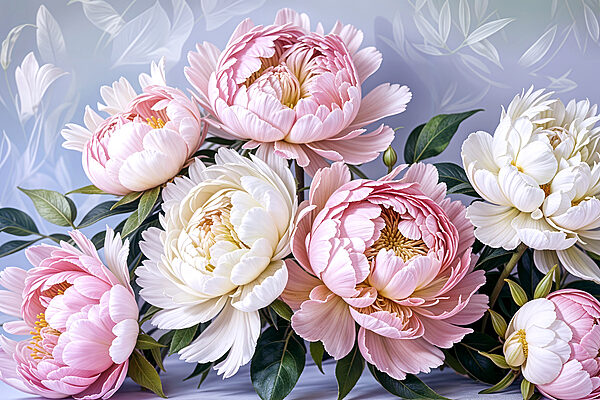 Groep roze en witte bloemen s39514p 600x400 - Groep roze en witte bloemen