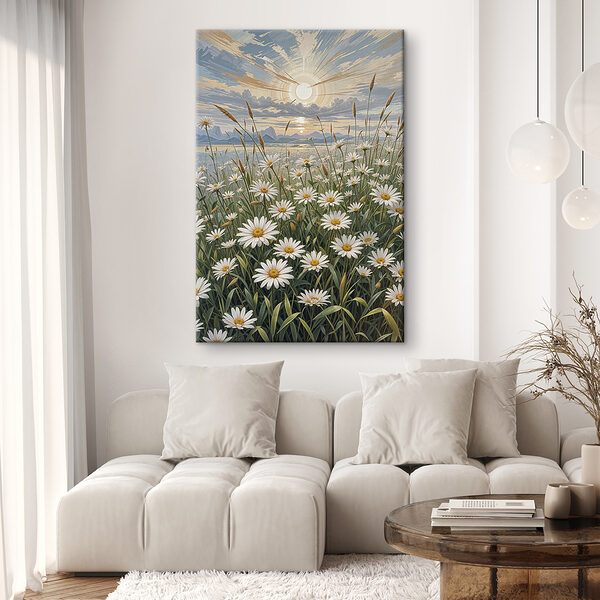 Veld met witte bloemen Veld met witte bloemen