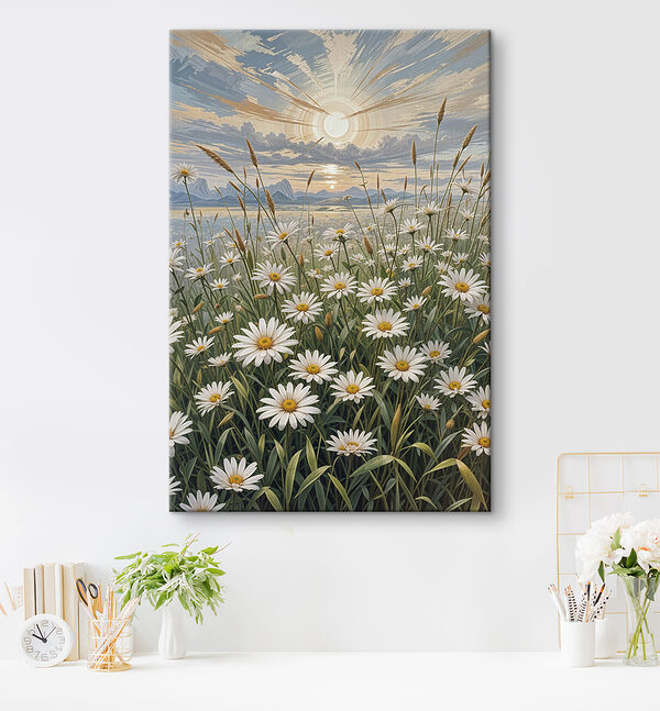 Veld met witte bloemen Veld met witte bloemen