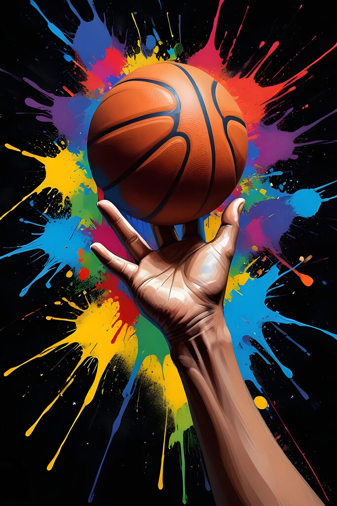 Hand holding a basketball Hand holding a basketball