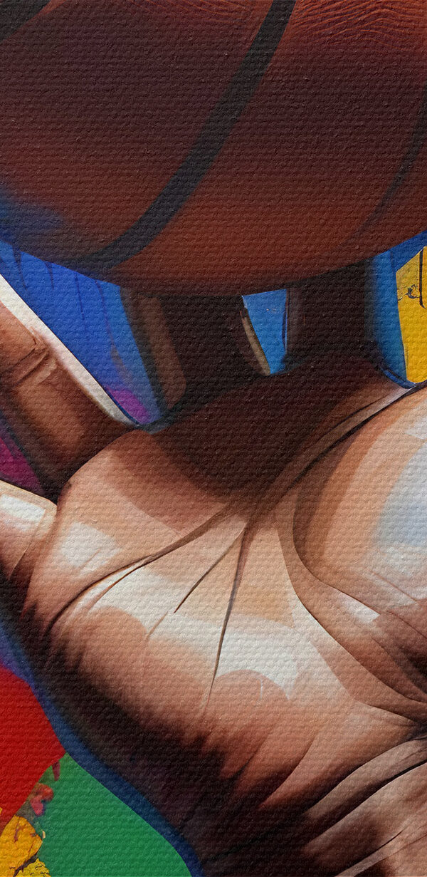 Hand holding a basketball Hand holding a basketball