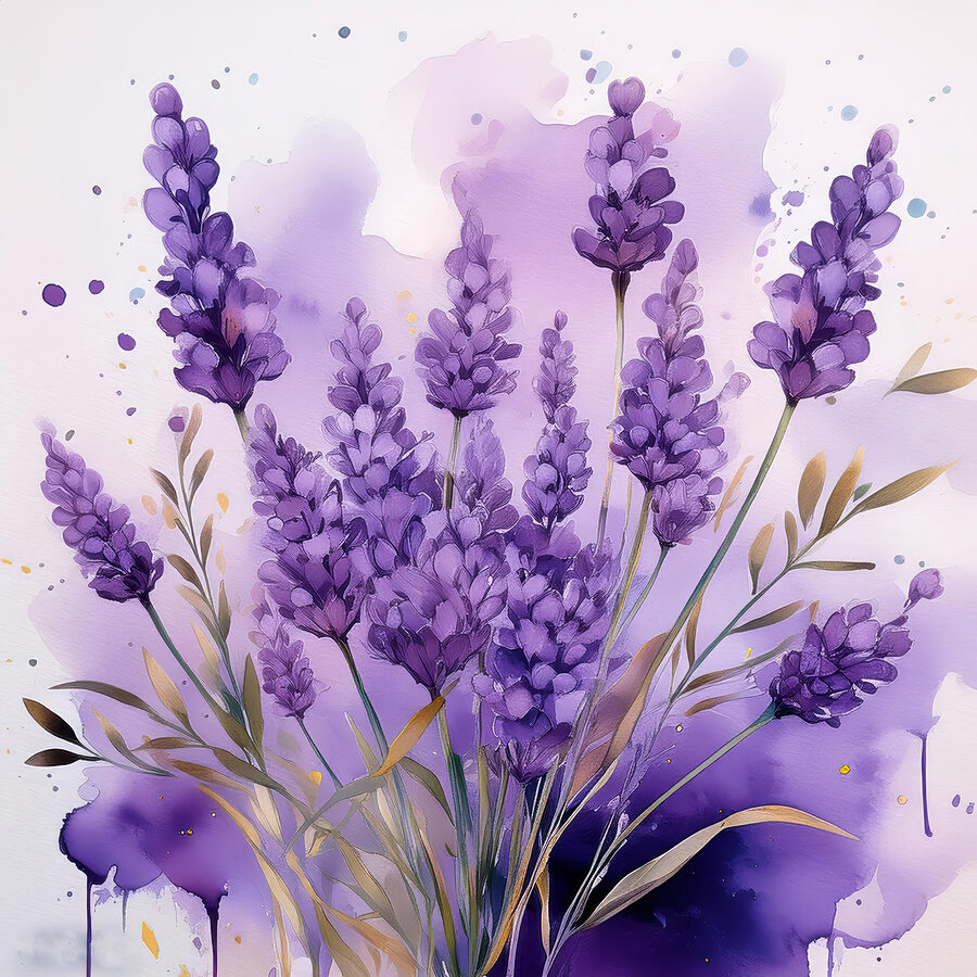 Canvas Schilderijen Schilderij van paarse bloemen - Afbeelding 9