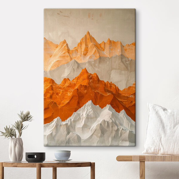 Painting of mountains and snow