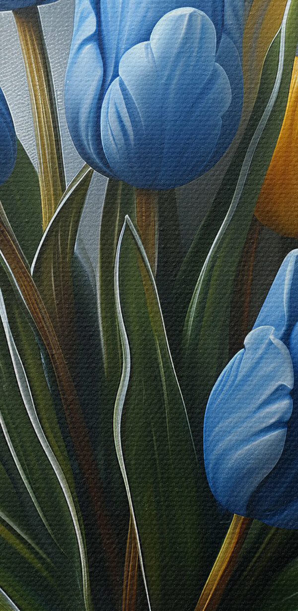 Vaas met blauwe tulpen Vaas met blauwe tulpen