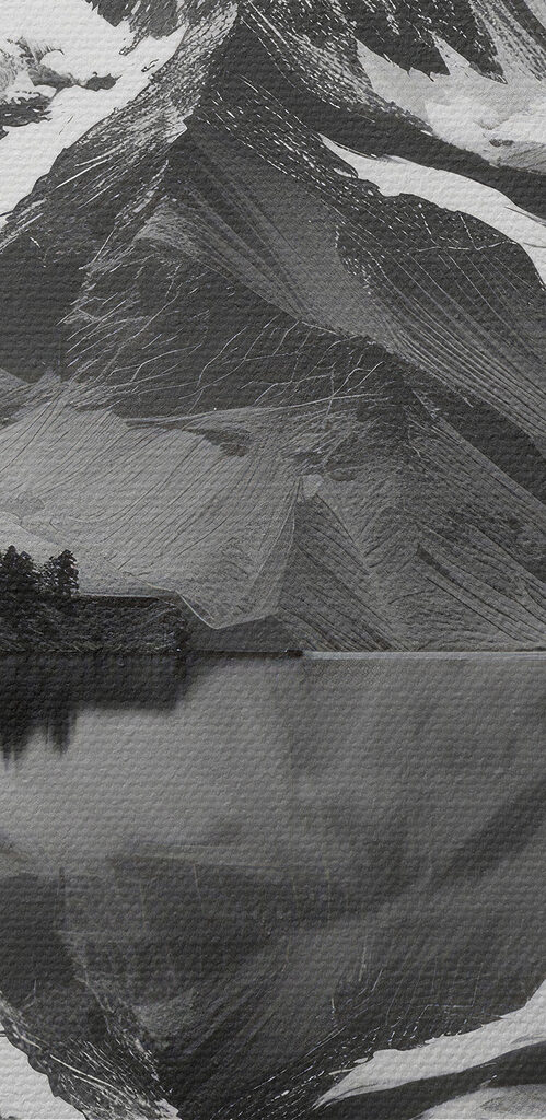 Mountain with a lake and trees