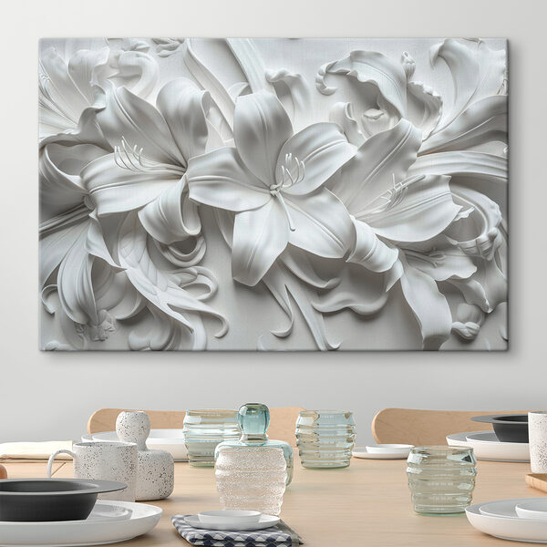 White flower on a white surface White flower on a white surface