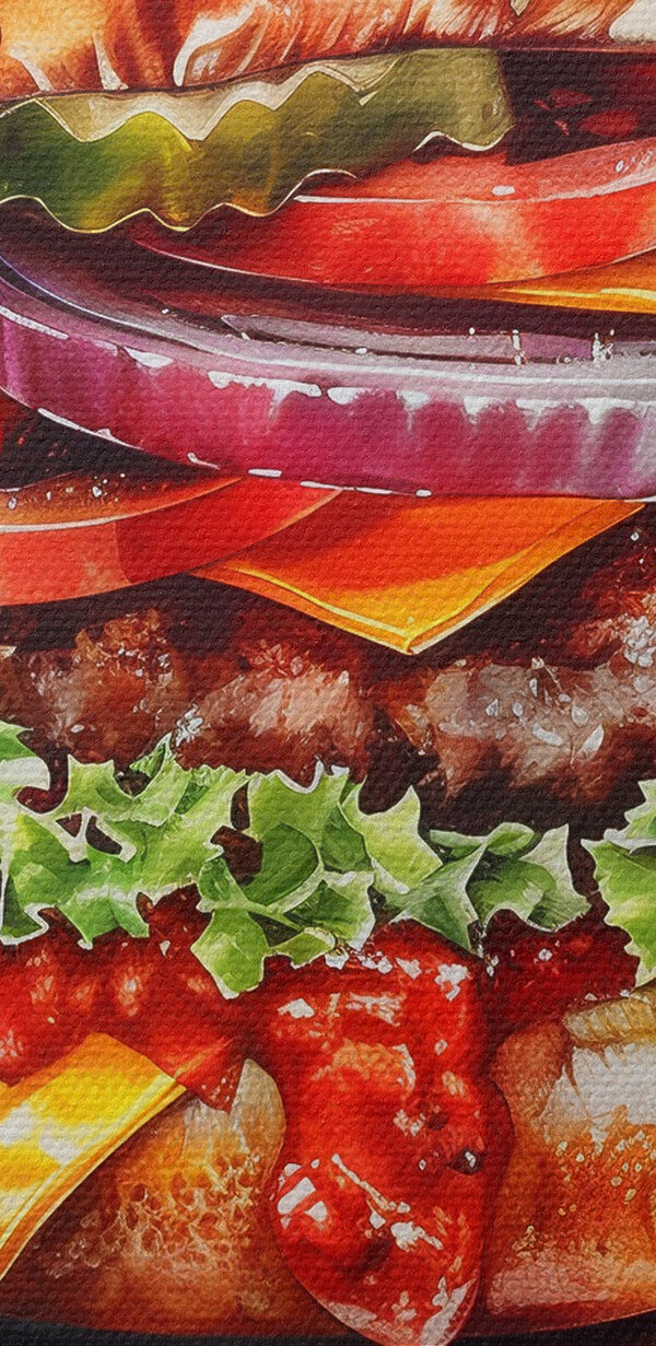 Aquarel van een hamburger Aquarel van een hamburger