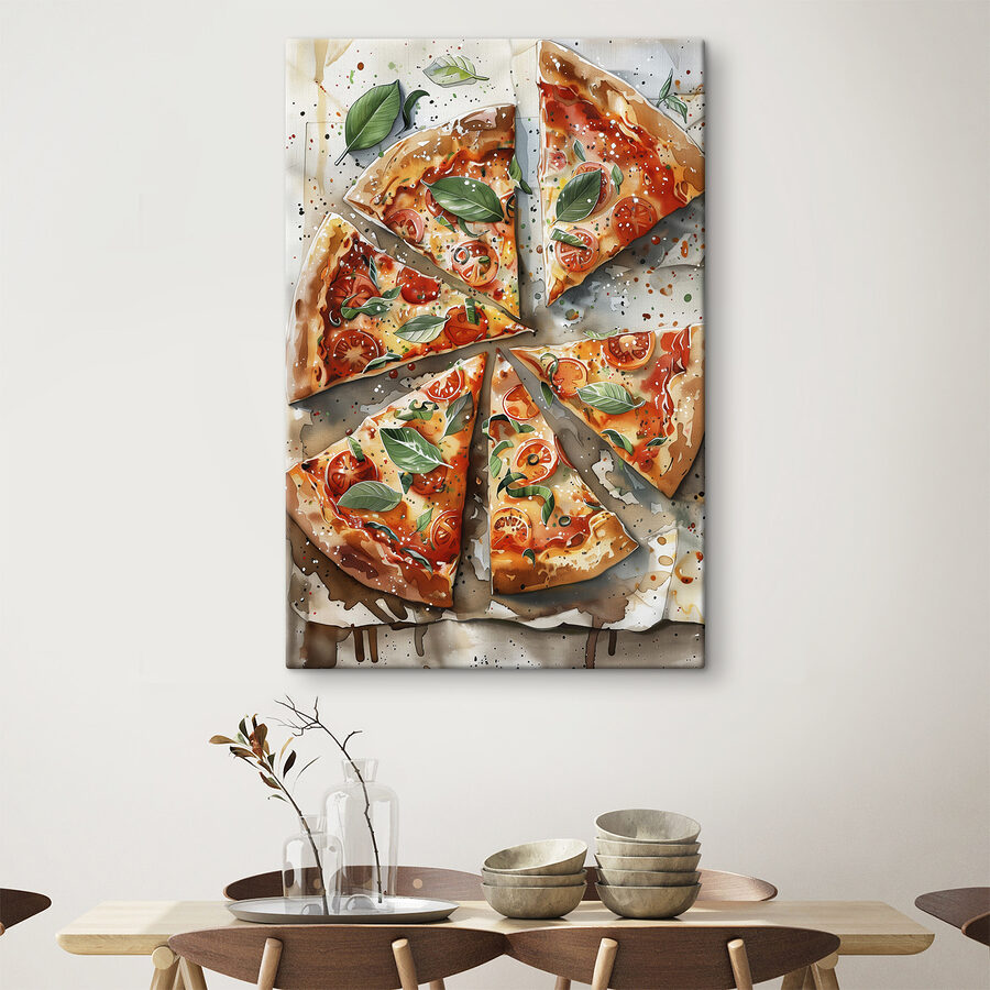 Pizza met tomaten en basilicum