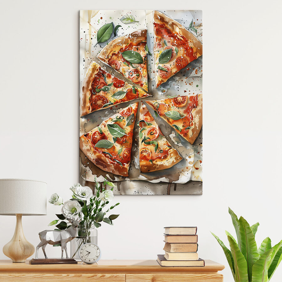 Pizza met tomaten en basilicum