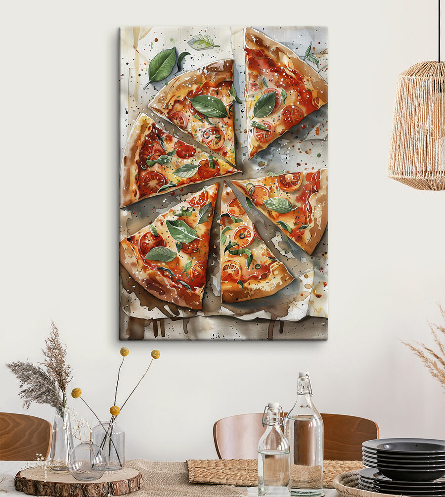 Pizza met tomaten en basilicum