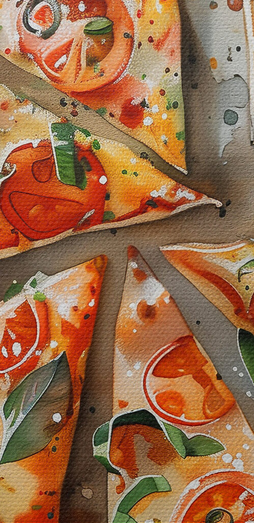 Pizza with tomatoes and basil Pizza with tomatoes and basil