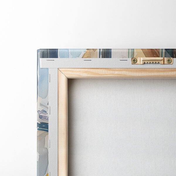 Aquarel van een tafel met eten en bloemen Aquarel van een tafel met eten en bloemen