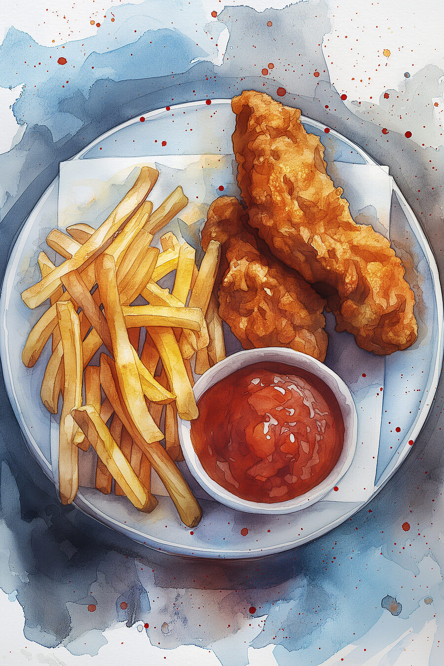 Bordje kipreepjes en friet