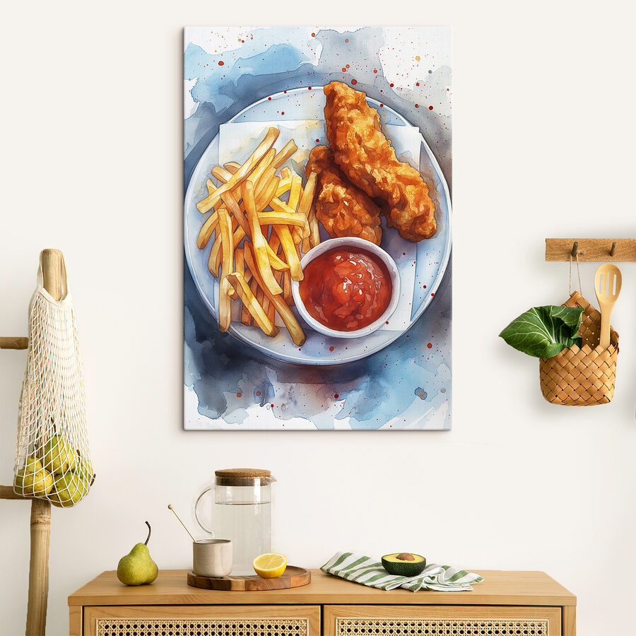 Bordje kipreepjes en friet