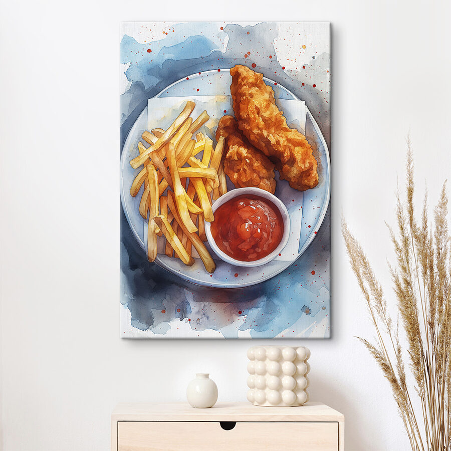 Bordje kipreepjes en friet