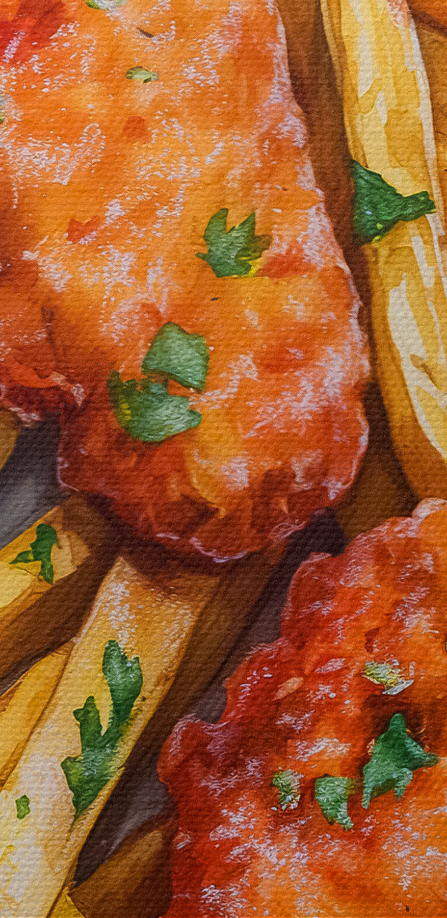 Bord kippenvleugels en friet Bord kippenvleugels en friet