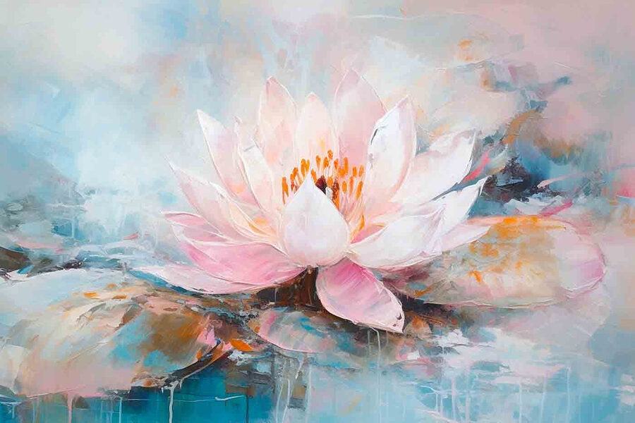 Schilderij van een bloem Schilderij van een bloem