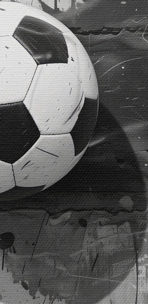 Soccer ball against a painted backdrop Soccer ball against a painted backdrop