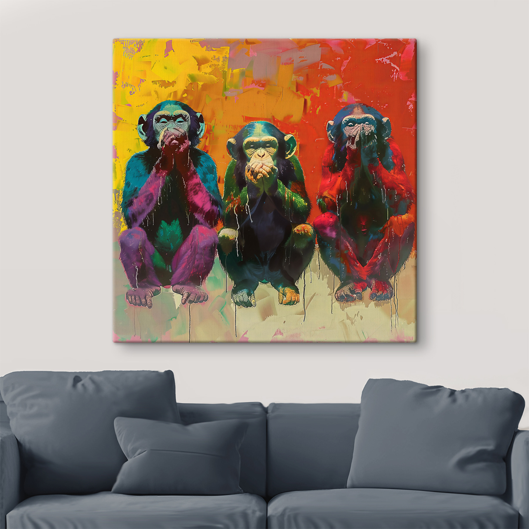 Group of monkeys sitting together