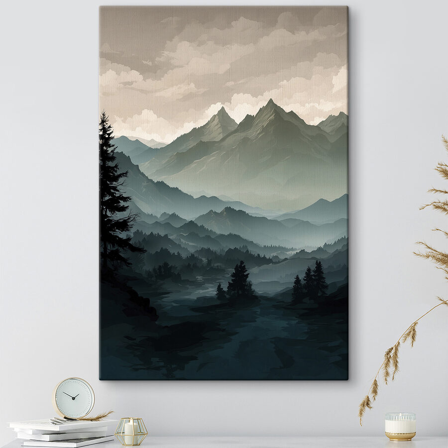 Landschap van bergen en bomen