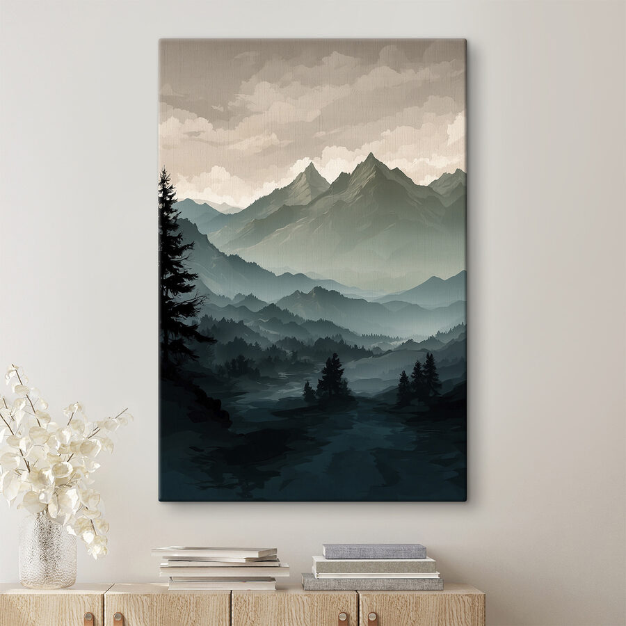 Landschap van bergen en bomen